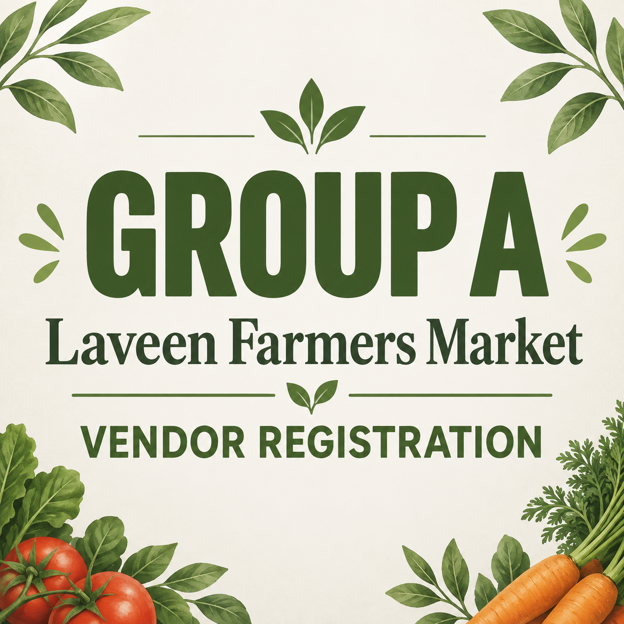 2026/2027 Farmers Market Vendor Registration - Group A